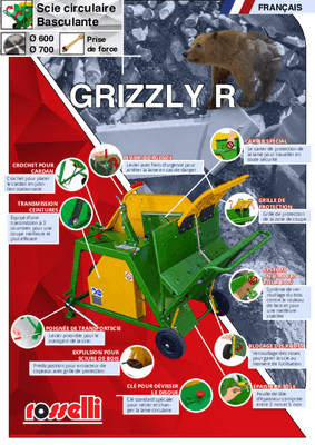 Matériel forestier - Scies à chevalet - Scie circulaire à chevalet GRIZZLY 700 mm