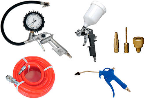 Compresseurs, outils pneumatiques - Accessoires - Kit 7 accessoires d'air