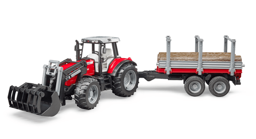 Jouets - Jouets - Tracteur MASSEY FERGUSON 7480 avec chargeur frontal et remorque