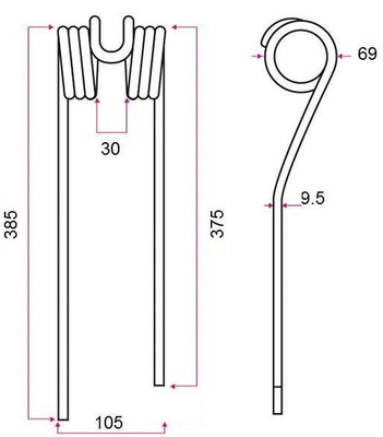 Pièces usure fenaison - JF-Stoll - Dent faneuse