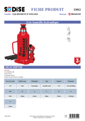 Equipement d'atelier - Levage - Cric hydraulique 12 T