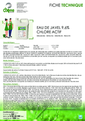 Consommables atelier - Nettoyants - Extrait de javel 9,6%