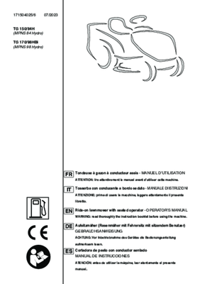 Herbes et entretien - Tondeuse autoportée essence - Tondeuse autoportée à éjection arrière TG 150/84 H